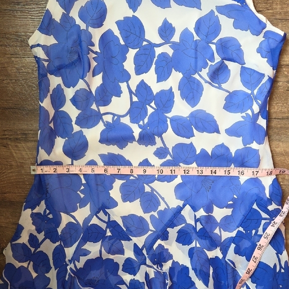 Bobbie Bee Midi Flapper Style Hem Dress Blue And White Size 12 - Picture 9 of 12